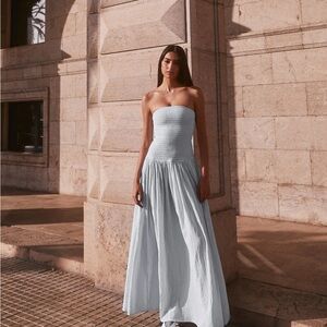 Meshki Strapless Blue Maxi Dress